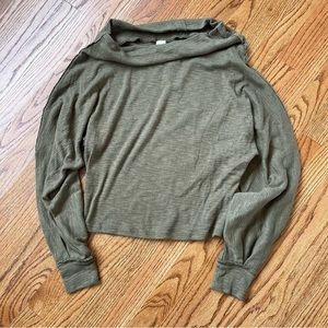 Free People - Slouchy Dark Olive Top